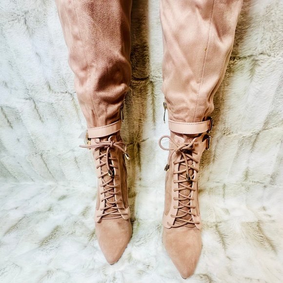 So Me Blush Pink Over The Knee 4.5" Stiletto Heel Boot - Picture 5 of 8